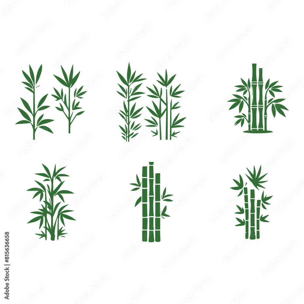 Naklejka premium bamboo illustration bundle
