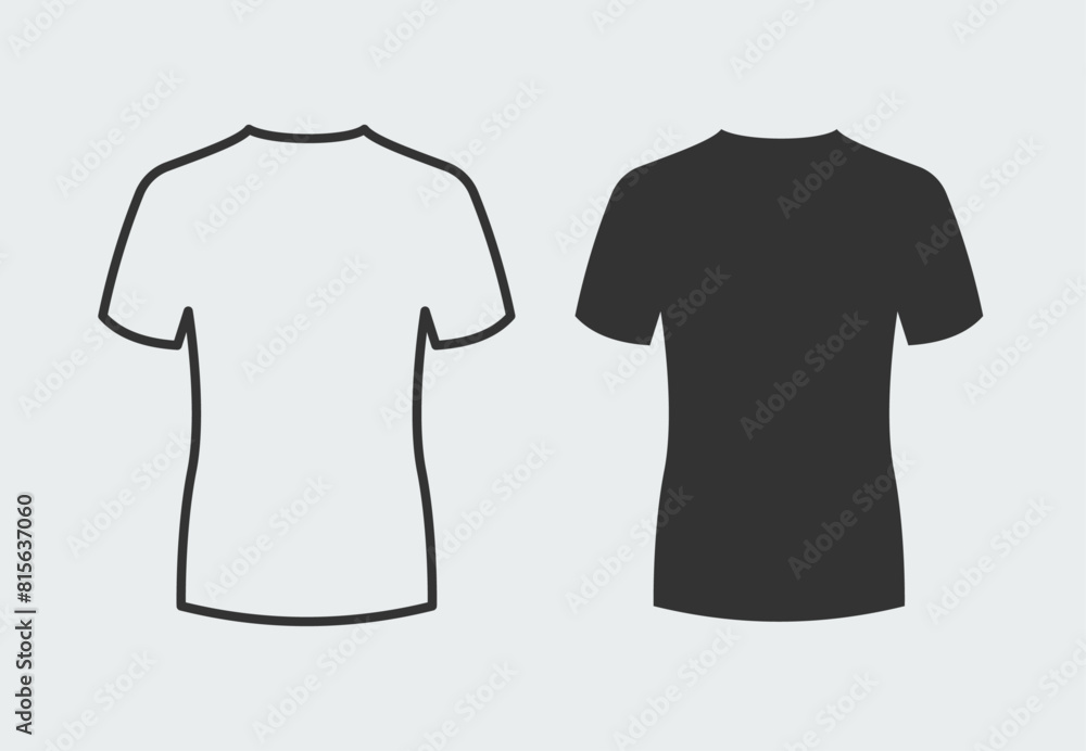 T-shirt with blank black template. Easy editable vector design. T-shirt with blank black template. Easy editable vector design.