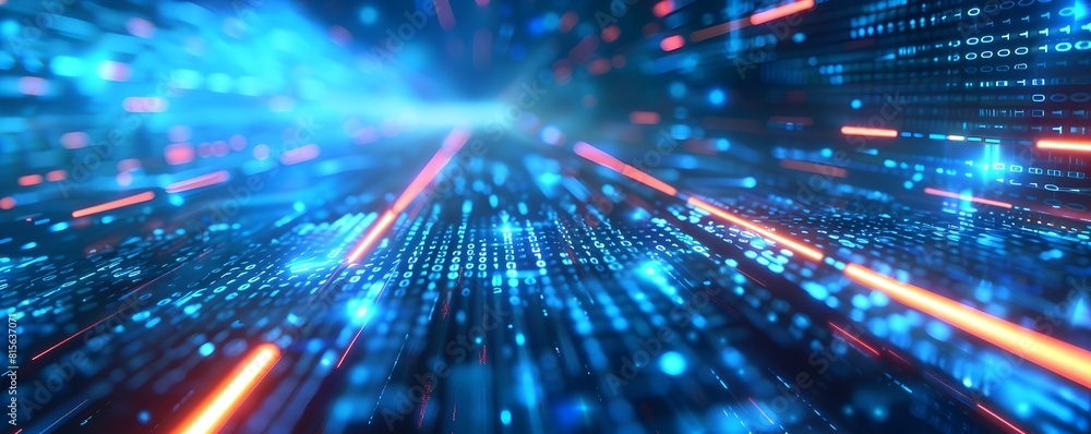 Abstract futuristic technology background of global high speed digital data transfer, ultra fast broadband and connection, digital cyber tech motion with neon lights Abstract futuristic technology background of global high speed digital data transfer, ultra fast broadband and connection, digital cyber tech motion with neon lights