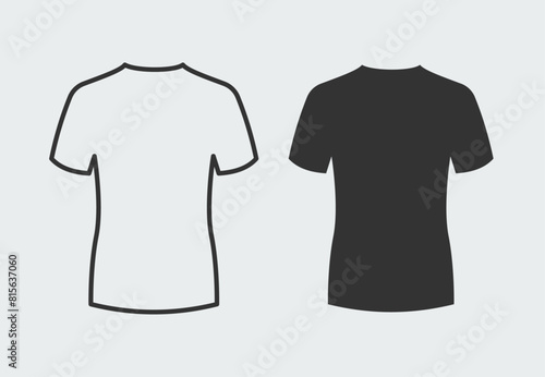 T-shirt with blank black template. Easy editable vector design.