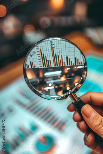 Obraz na płótnie Financial Data Analysis Through Magnifying