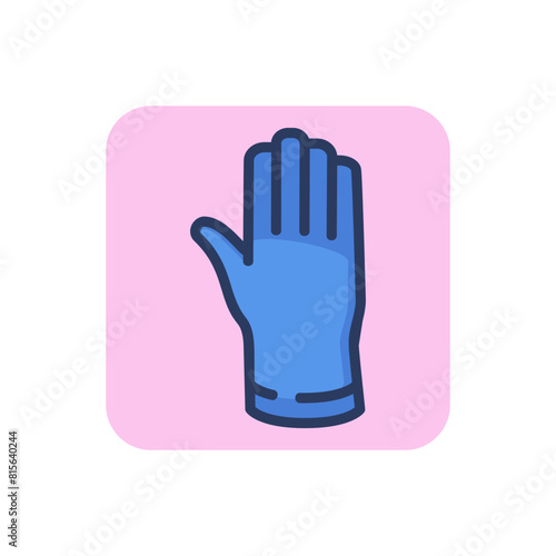 Protective glove line icon. Hand, rubber, finger outline sign. Work safety and protection concept. Vector illustration for web design and apps photo