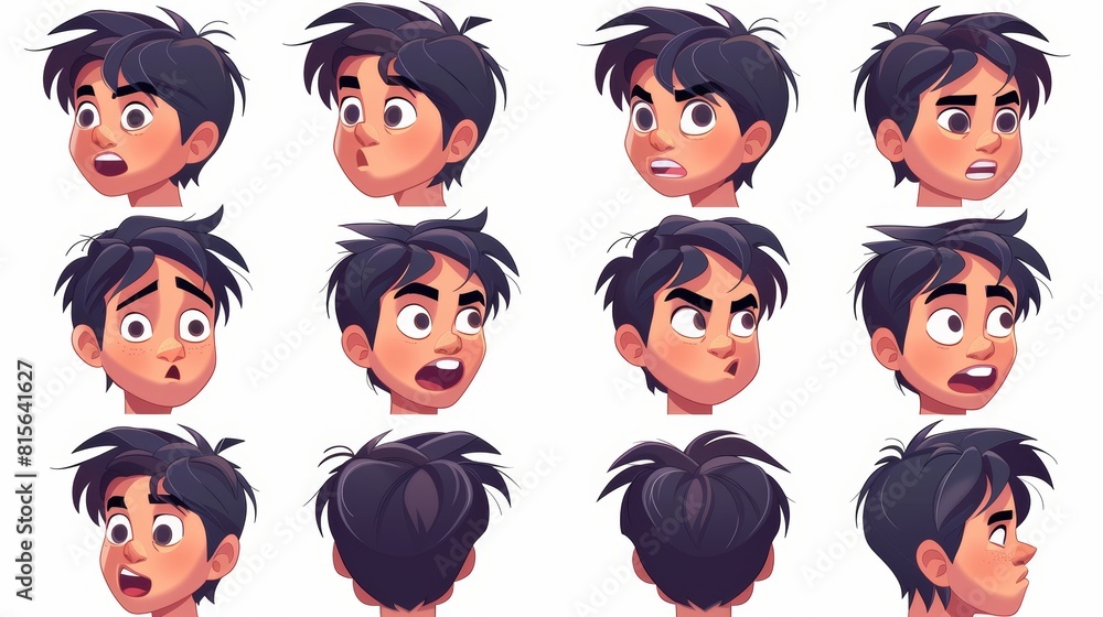 An animation set of Asian boy mouths isolated on white background. Lip sync collection. Modern cartoon illustration of children with sounds and emotions. Game character creator. An animation set of Asian boy mouths isolated on white background. Lip sync collection. Modern cartoon illustration of children with sounds and emotions. Game character creator.