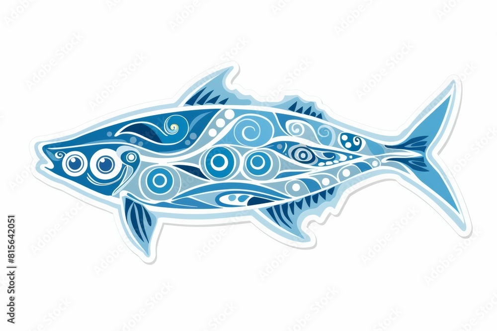 Fototapeta premium illustration of an elegant blue sardine, 