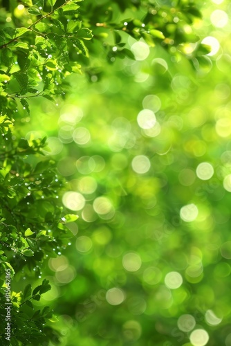 Mesmerizing abstract green bokeh lights blur, ideal for captivating background visuals