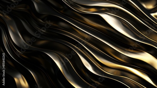 Experience the opulence of a black gold luxurious noble waves texture