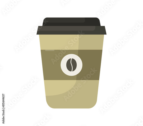 Vector illustration of a coffee mug resting on a white surface