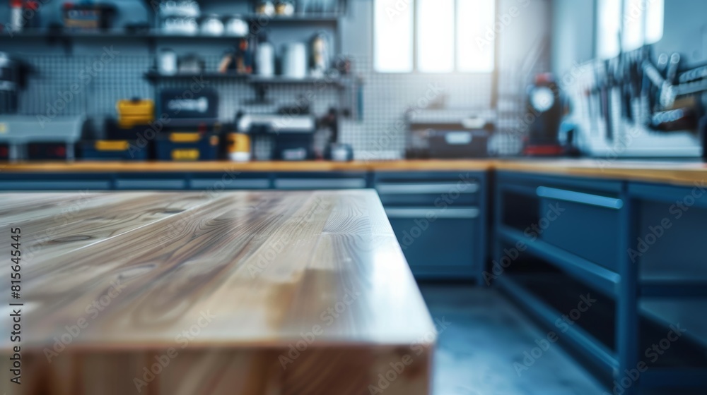 modern clean workshop bench close up of clean surface. modern clean workshop bench close up of clean surface.