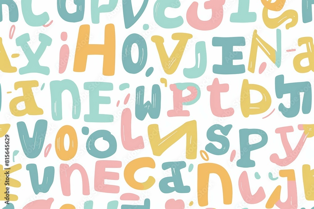 pattern background with all the alphabet letters, pastel colors pattern background with all the alphabet letters, pastel colors