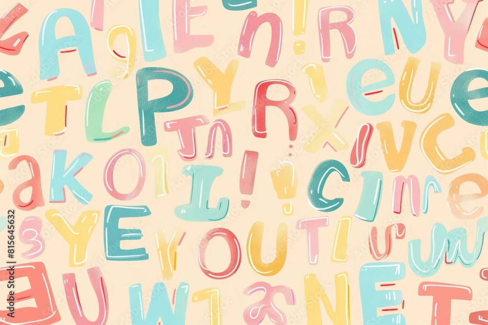 pattern background with all the alphabet letters, pastel colors pattern background with all the alphabet letters, pastel colors