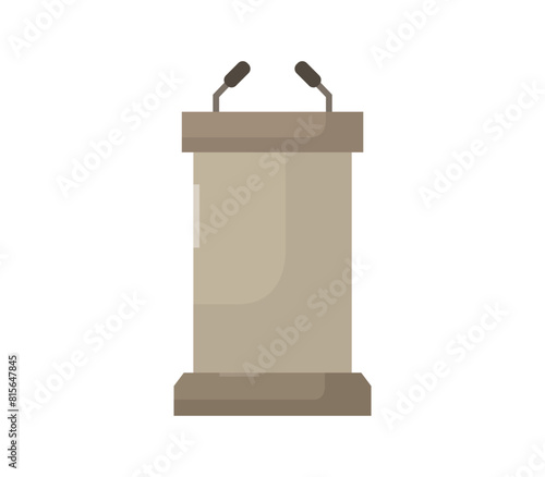 Vector of a podium with microphones on a white background