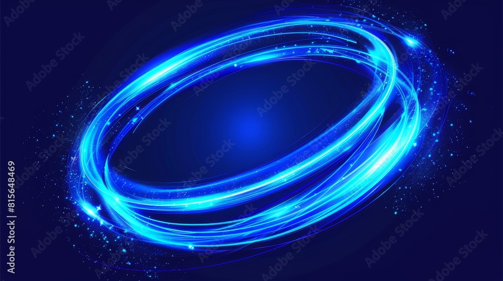 The shape of a blue planet ring is created by the neon light effect of a circle line sparking. The shape of a spiral galaxy is created by the modern illustration of a twirling digital energy twirl The shape of a blue planet ring is created by the neon light effect of a circle line sparking. The shape of a spiral galaxy is created by the modern illustration of a twirling digital energy twirl