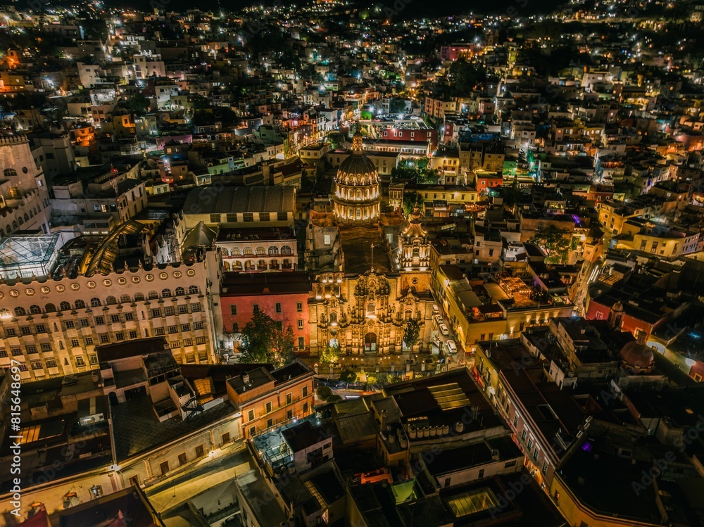 Fototapeta premium Bird's eye view of Guanajuato city Mexico