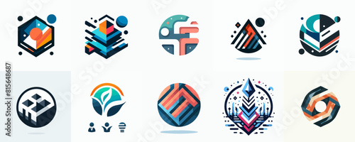 Abstract logos collection. Geometrical abstract logos