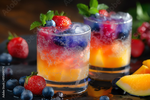 fruit cocktail with berries