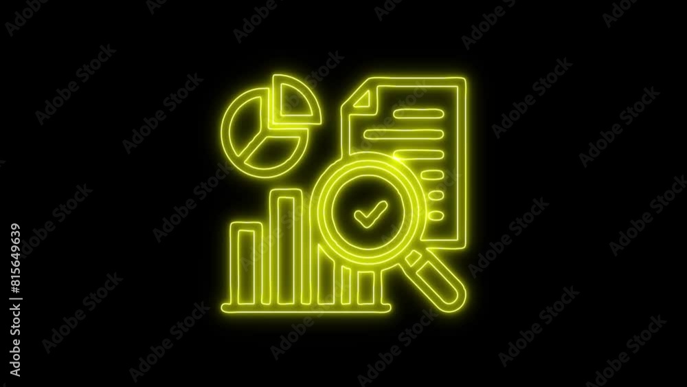 Exploratory Analysis Neon Icon - 4K, Icon Video Background on Black Screen Exploratory Analysis Neon Icon - 4K, Icon Video Background on Black Screen