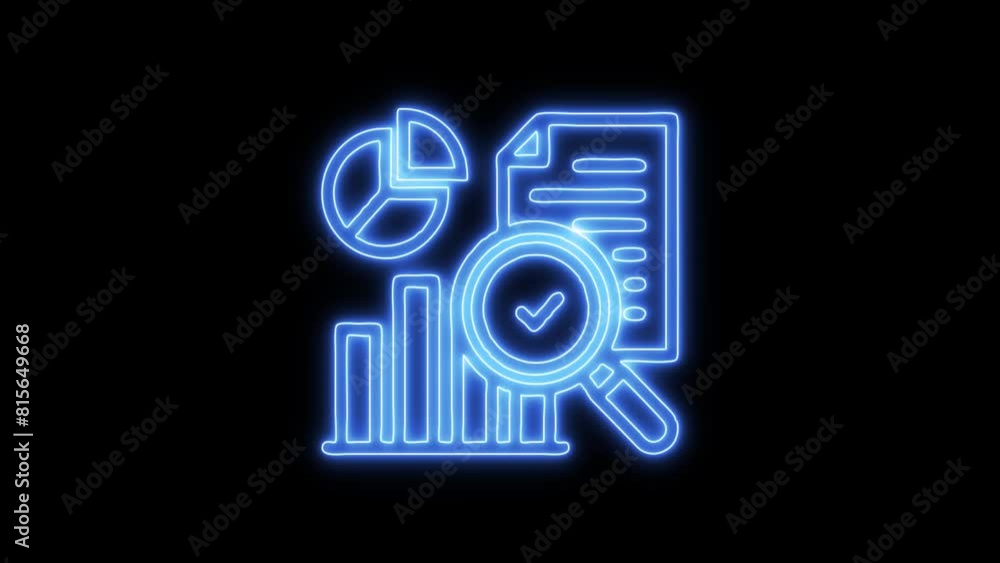 Exploratory Analysis Neon Icon - 4K, Icon Video Background on Black Screen Exploratory Analysis Neon Icon - 4K, Icon Video Background on Black Screen