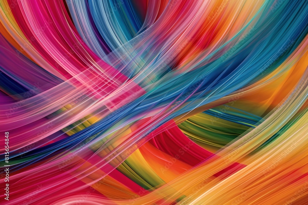 Naklejka premium Electric Abstract lines glowing colorful. Shiny neon. Generate Ai