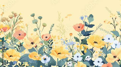 Save the Date floral card. Flower framed background