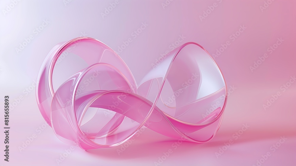 Fototapeta premium Abstract background with flowing glass shapes is featured in this piece of digital art.