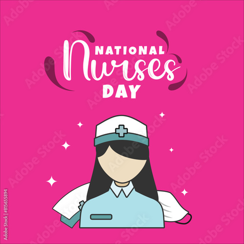 National Nurses Day Groovy Vector Design