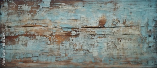 Antique Wood Texture with Cracked Peeling Paint Grunge Background. copy space available