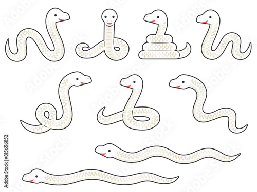 白蛇のイラストセット