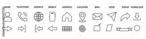 Contact us icon. Web icons set , home, call, email, address, location, globe, chat, send, message, mail, envelope, mobile, telephone, info, website, icon . communication contact icon. editable stroke