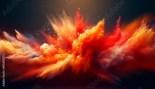 Orange Red  Powder Splash  Designable Background Colors  Overlay