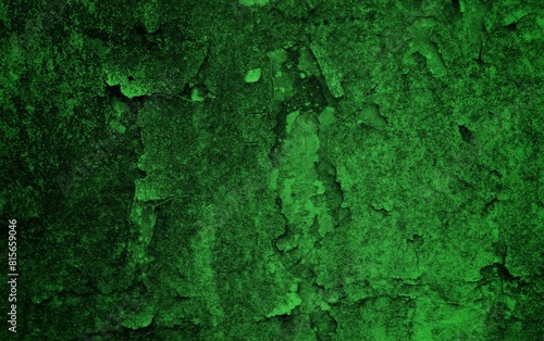 Scraped green background, Green Abstract Background, Green cracked wood background, Green textured paper or concrete wall wide banner background © Fahsop