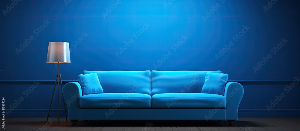 Sofa Blue. copy space available Sofa Blue. copy space available