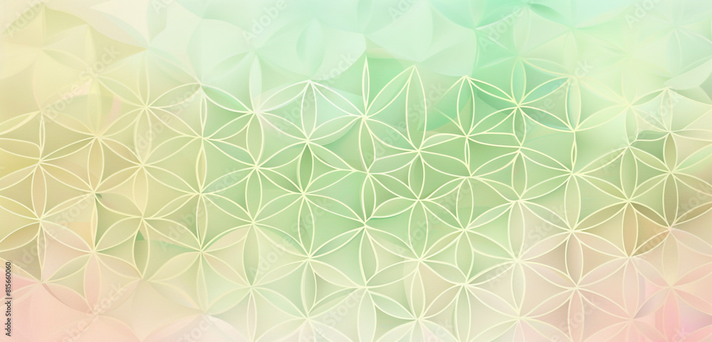 Serene geometry zen green, soft mauve Flower of Life halftone pattern. Serene geometry zen green, soft mauve Flower of Life halftone pattern.