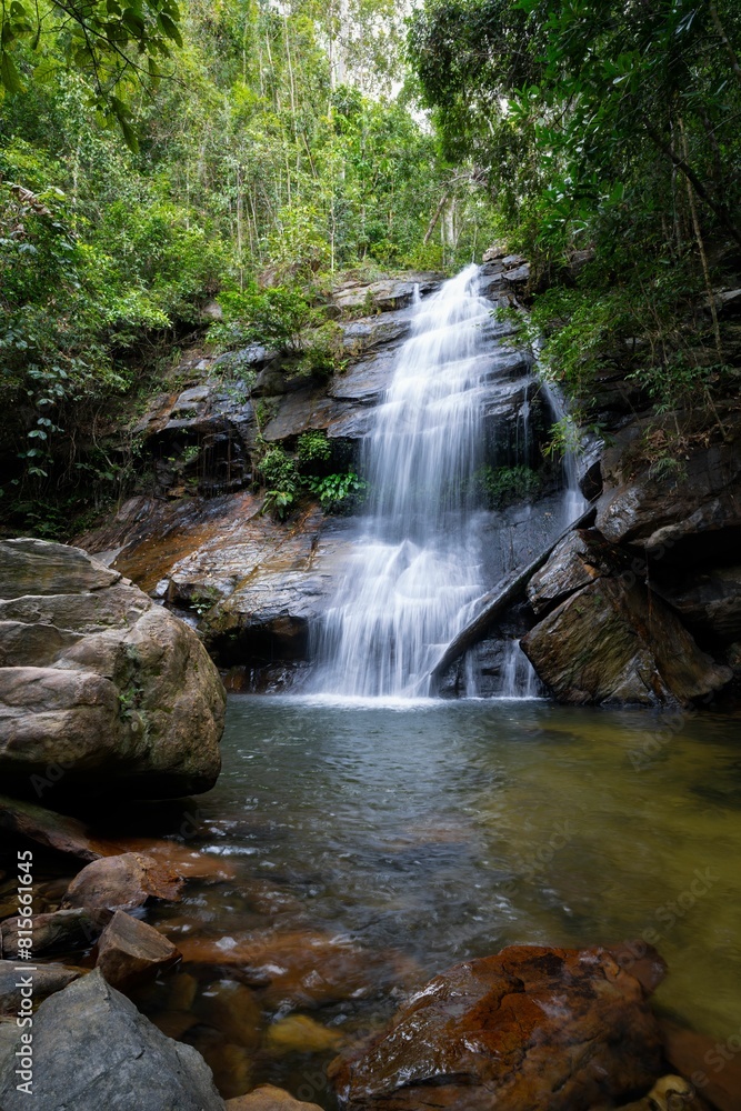 Naklejka premium Beautiful cascading Bigaho Waterfallsm, Port barton, Palawan, Philippines