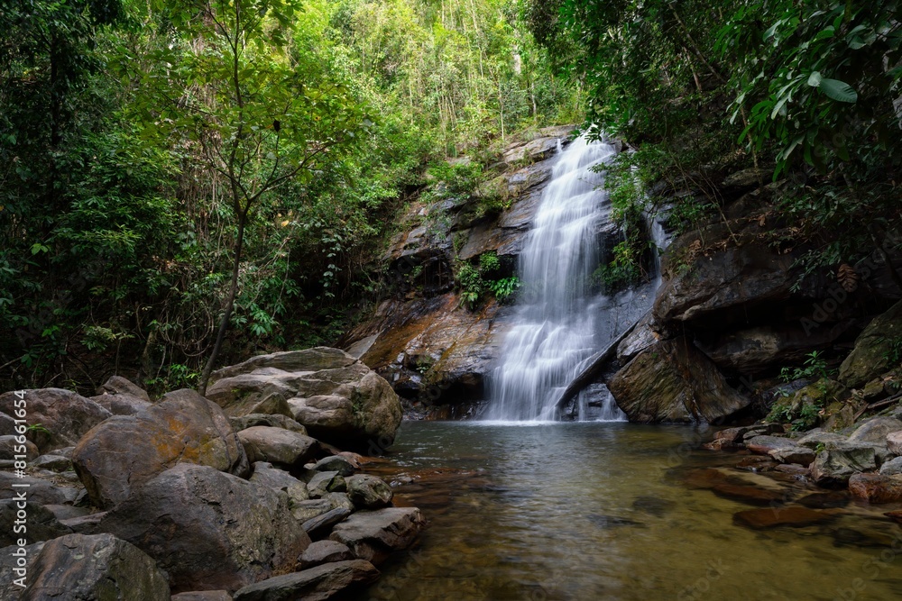 Picturesque scene of Bigaho Waterfallsm, Port barton, Palawan, Philippines Picturesque scene of Bigaho Waterfallsm, Port barton, Palawan, Philippines