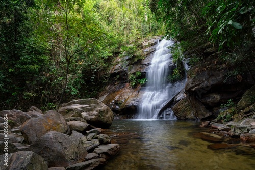 Picturesque scene of Bigaho Waterfallsm, Port barton, Palawan, Philippines