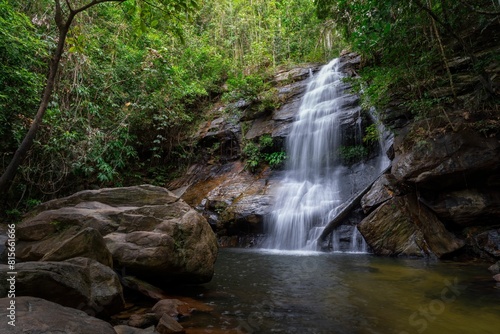Beautiful cascading Bigaho Waterfallsm, Port barton, Palawan, Philippines