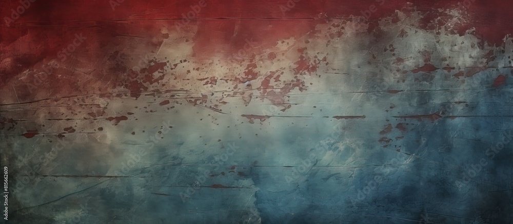 Fototapeta premium Red burgundy wide grunge effect texture Old stained blue pattern for design work with copy space