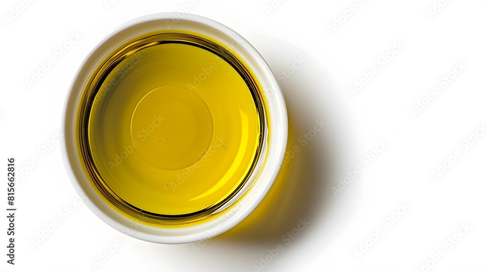 Top view of olive oil bowl isolated on white Top view of olive oil bowl isolated on white