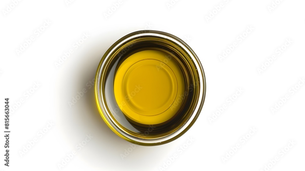 Top view of olive oil bowl isolated on white Top view of olive oil bowl isolated on white