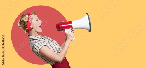Megaphone for announcement and human voice scream
