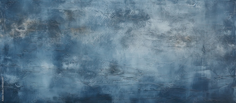 Fototapeta premium Abstract Grunge Decorative Dark Blue Grey stucco Wall Background Gloomy Rough Smear Texture Web Banner or Wallpaper With Copy Space For Design