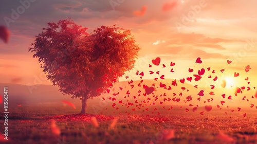Valentine day background with red hearts
