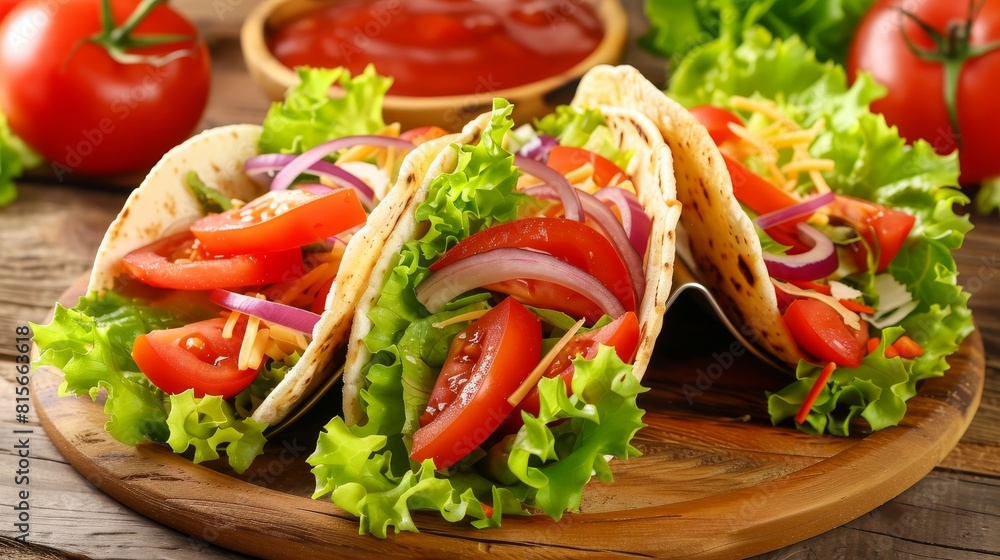 Close up of authentic mexican tacos, traditional and popular cuisine with delicious fillings Close up of authentic mexican tacos, traditional and popular cuisine with delicious fillings