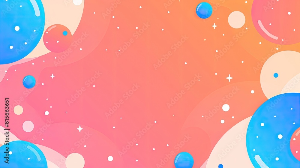 A colorful background with a lot of stars and circles A colorful background with a lot of stars and circles