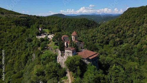 Wallpaper Mural Drone footage of the complex of Motsameta monasteries in Imereti region, Kutaisi, Georgia Torontodigital.ca