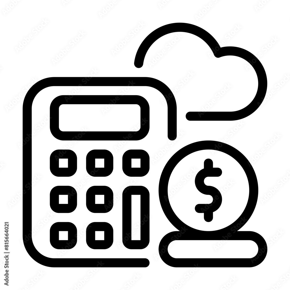 Calculate Icon With Line Icon Calculate Icon With Line Icon