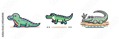 cute crocodile vector generate ai