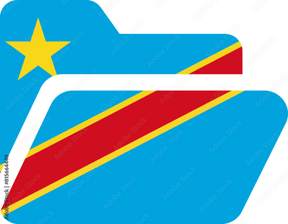 Folder Shape of Congo Kinshasa flag Folder Shape of Congo Kinshasa flag