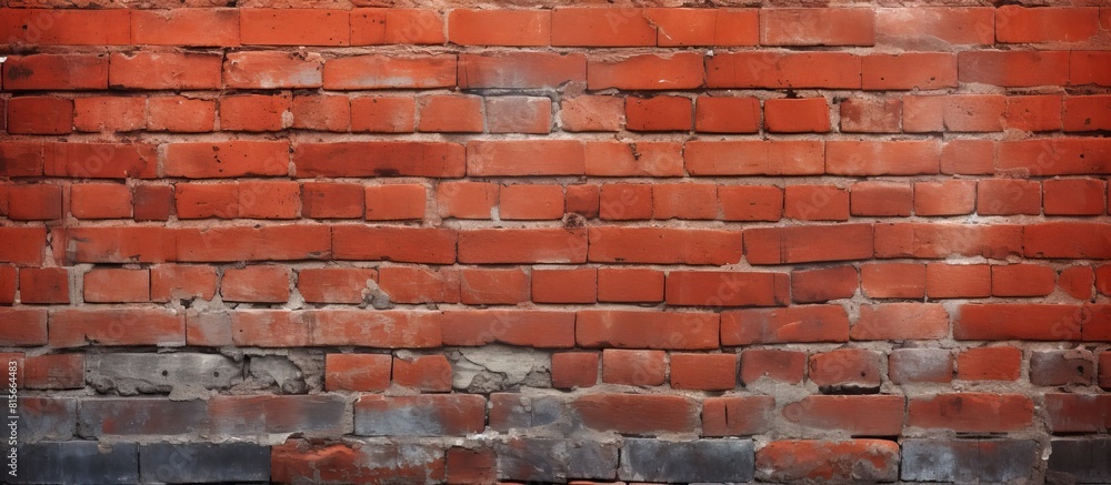 Fototapeta premium Large red brick wall texture. copy space available