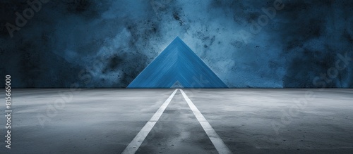 Wallpaper Mural White painting in forward direction arrow symbol on blue concrete road background. copy space available Torontodigital.ca